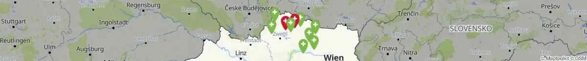 Kartenansicht für Apotheken-Notdienste in der Nähe von Raabs an der Thaya (Waidhofen an der Thaya, Niederösterreich)